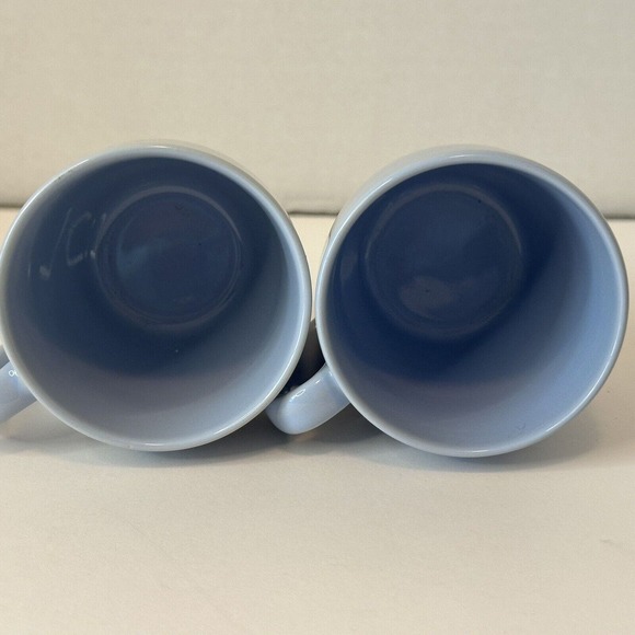 CORELLE Coordinate Stoneware Light Sky Blue coffee Mugs set of 2 CLEAN/VINTAGE - Picture 3 of 9